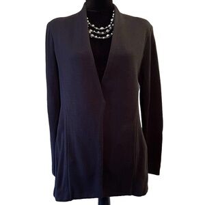 NIC + ZOE Black Cotton Blend Knit Blazer